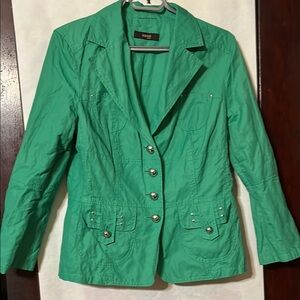 Vintage Laurel Green Tailored Fully Lined Cotton Blend Blazer, fit 6-8 size